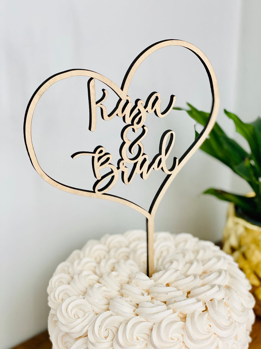 Personalized Heart Name Cake Topper, 6