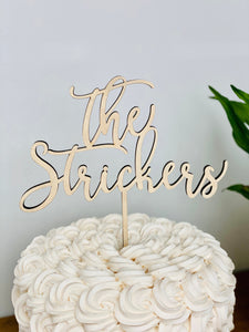 Personalized The Last Name Cake Topper, 6"W