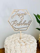 Load image into Gallery viewer, Personalized Hexagon Names Cake Topper, 5&quot;W (Version 2)
