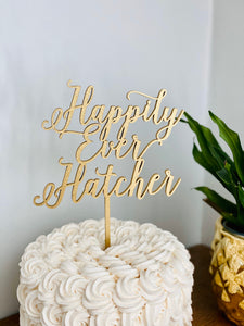 Personalized Happily Ever Name Cake Topper