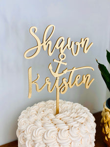 Personalized Name Anchor Name Cake Topper, 6"W