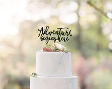 Load image into Gallery viewer, Adventure Begins Here Cake Topper, 6&quot;W
